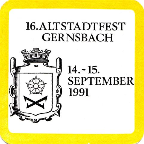 gernsbach ra-bw gerns altstadt 4a (quad185-altstadtfest 1991-schwarzgelb) 
